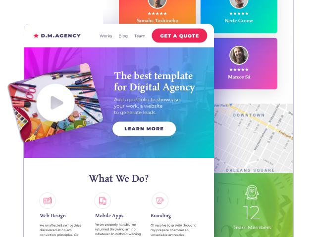 agency template screenshots