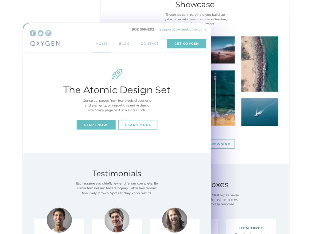 atomic template screenshots