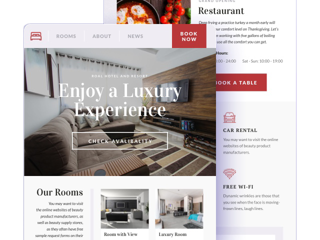 bnb template screenshots