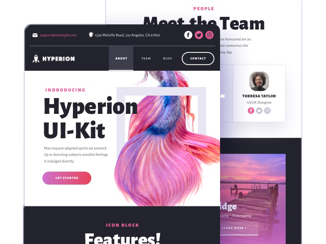 hyperion template screenshots